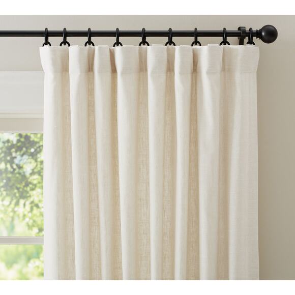 Pottery Barn Emery Linen Curtains 50" W x 84" L Light Filtering Pair 2 Ivory - Picture 10 of 13